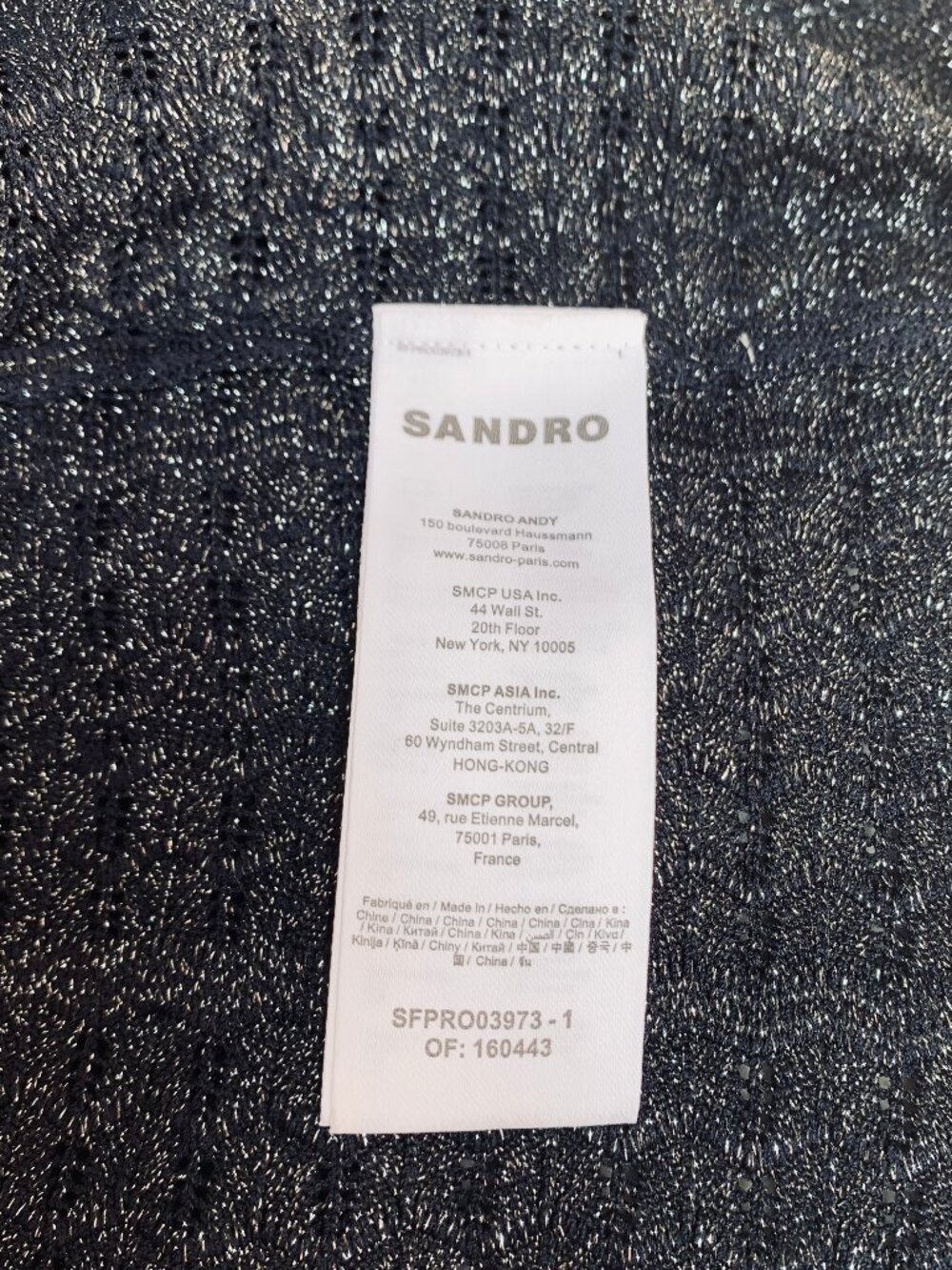 Sandro Rhinestone Knit Maxi Dress -Navy Blue - Picture 8 of 9